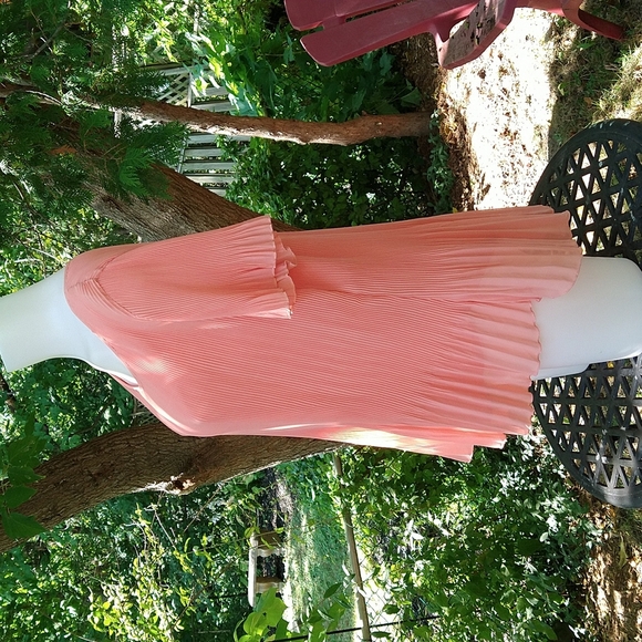 Size L Lavena peach chiffon scrunch blouse - Picture 6 of 14